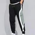thumbnail image 4 of PNTUTB Men's Casual Relaxed Fit Patchwork Color-Block Elastic Waistband Comfortable Athletic Pants, 4 of 5
