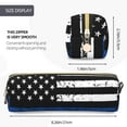 thumbnail image 4 of Ratiio Thin Blue Line Flag Pattern Leather Pencil Case, Pencil Pouch with Durable Zipper, Compact and Stylish Organizer for Stationery, Art Supplies, Travel Essentials, 4 of 8