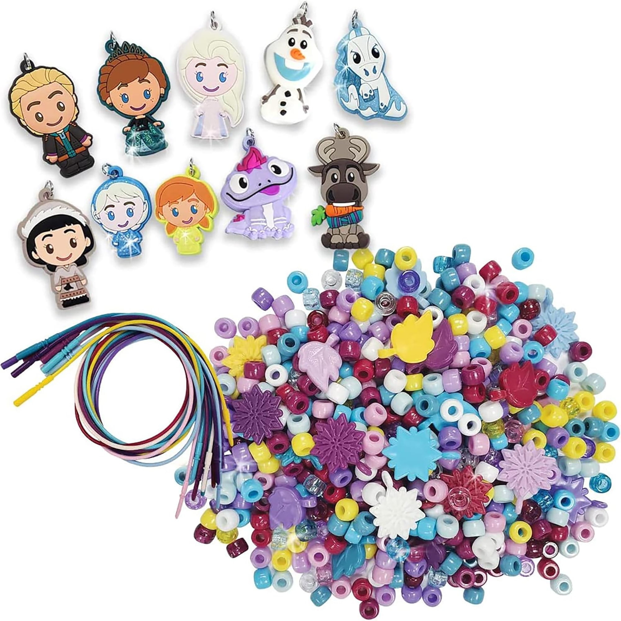 Tara Toy: Deluxe Sparkling Necklace Activity Set - Disney Frozen 2 - 520pc, DIY Jewelry Craft Kit, Create 10 Character Charm & Bead Necklaces, Kids 3+