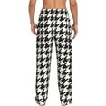 thumbnail image 3 of Daiia Men'S Houndstooth Black And White Pants,Bottoms Sleep Lounge,Pajama Pants,Pj Bottoms Drawstring And Pockets-Xx-Large, 3 of 9