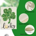 thumbnail image 3 of St Patricks Day Shamrock Decorative Garden Flag, Green Lucky Clover Horseshoe Yard Outside Decorations, Irish Spring Holiday Outdoor Small Home Decor Double Sided 12.5x18, 3 of 6