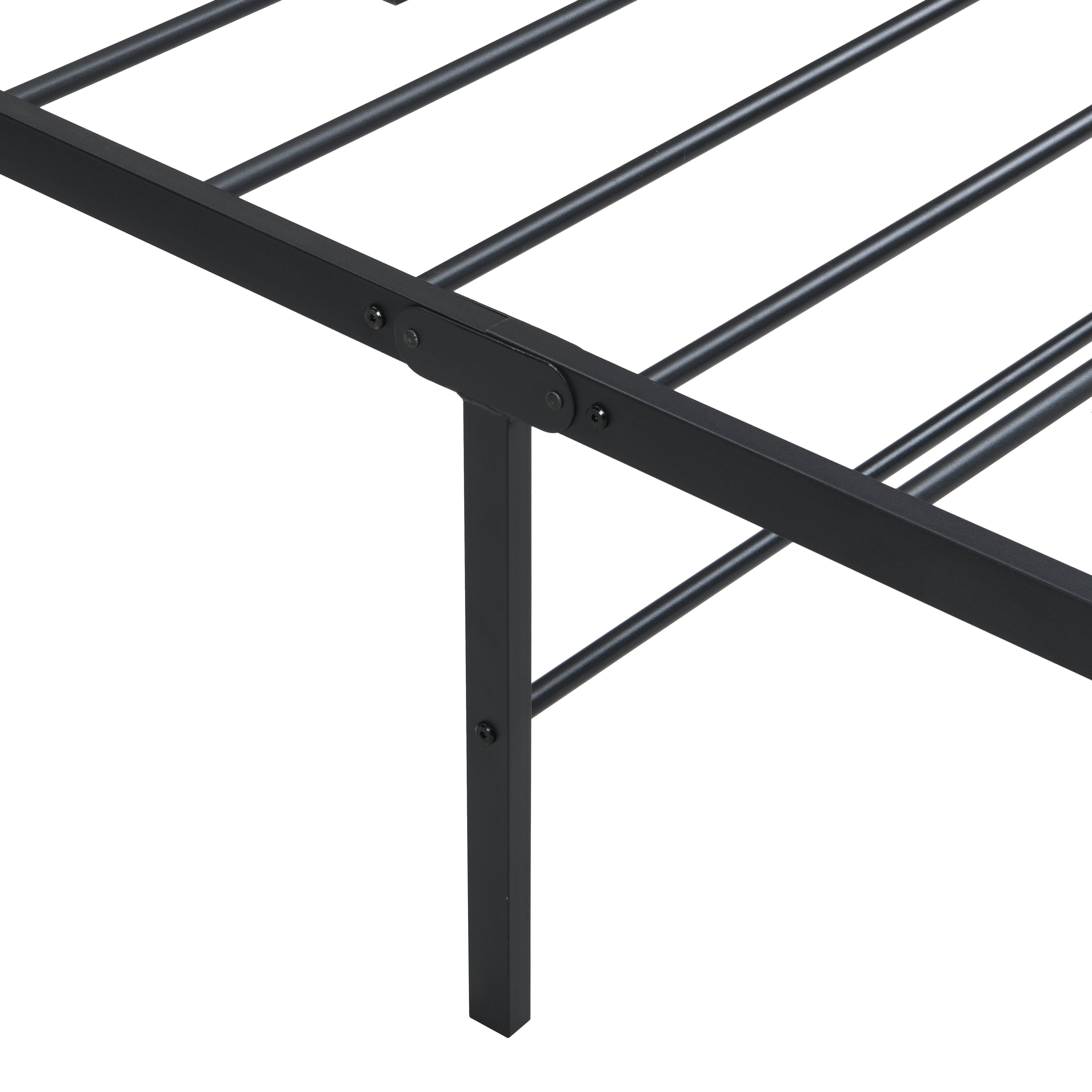 Euroco Metal Twin Size Platform Bed Frame, Heavy Duty Metal Bed, Black