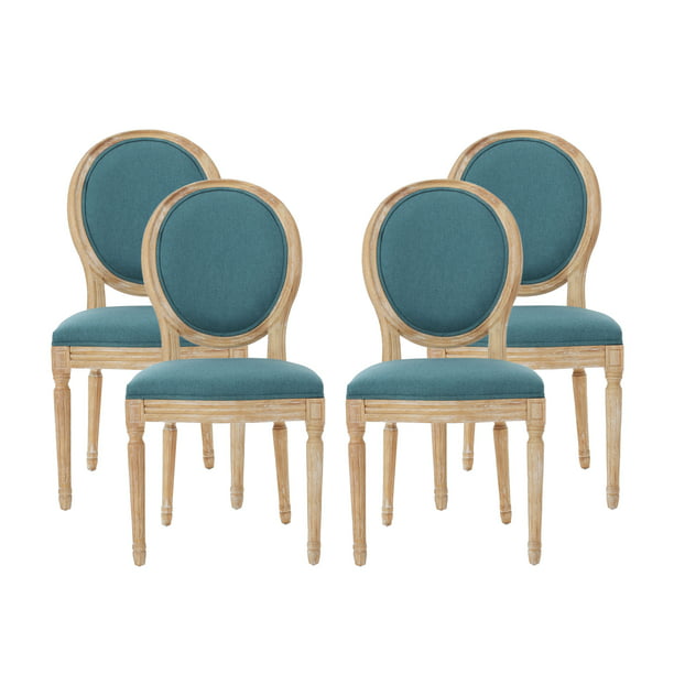 Lariya French Country Fabric Dining, Dark Teal Dining Room Chairs
