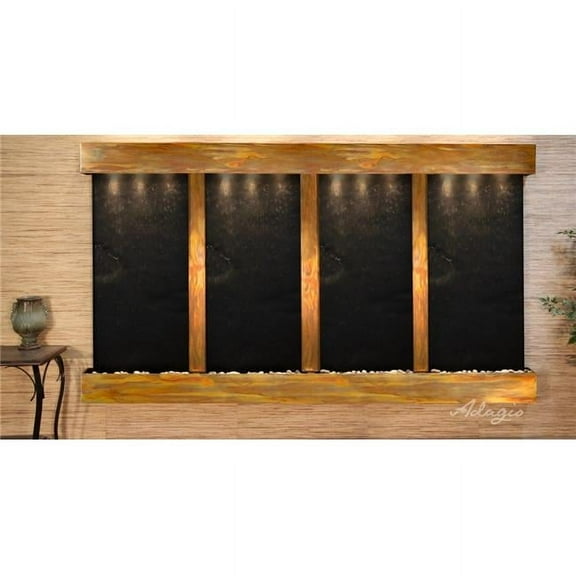 Adagio RFS1011 Regal Falls Square Rustic Copper Black Featherstone Wall Fountain