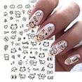 thumbnail image 2 of Pegatinas de dibujos animados en 3D para uñas de gato, calcomanía de manicura con diseño de tatuaje, Kawaii, cachorro, perro, Graffiti, animales, serie, nuevo, 2 of 4