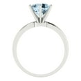 thumbnail image 4 of 2 ctw Solitaire Anniversary Ring for Women | Round Cut Natural Sky Blue Topaz | Hyperallergenic Solid 18K White Gold, 4 of 5