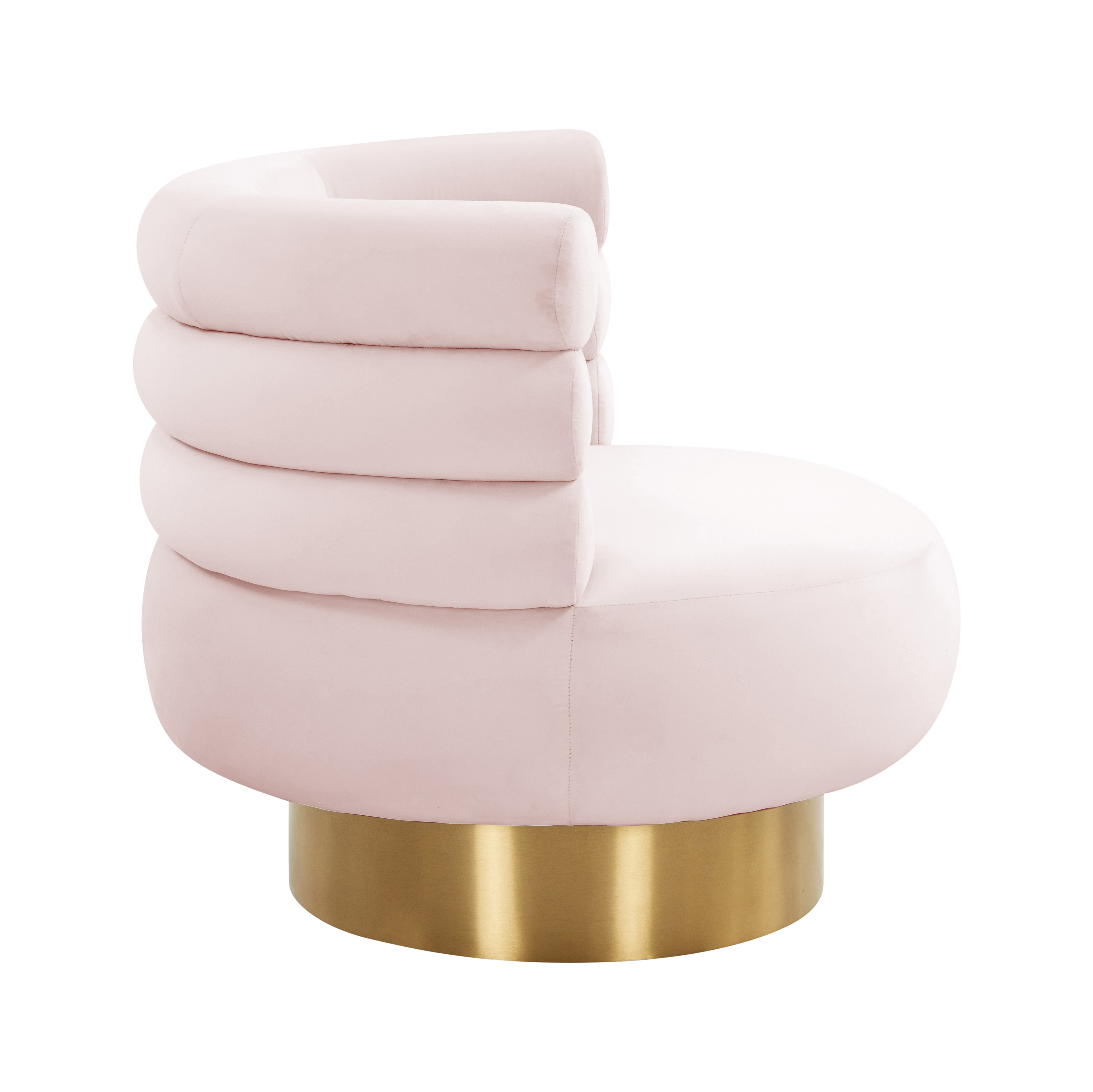 TOV Furniture Naomi Blush Velvet Swivel Chair with Gold Base - image 5 of 9