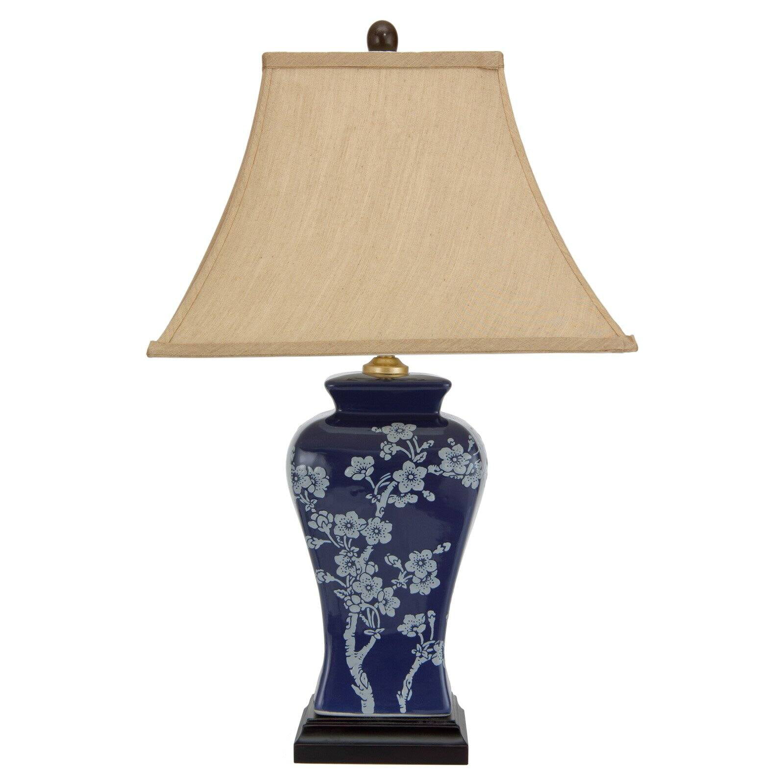 Oriental Furniture 22" Blue Cherry Blossom Lamp 