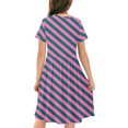 thumbnail image 5 of NAISIBABY A-Line Dress for Girls, Striped Stretch Short Sleeve Kids Casual Flare Sundress Pink 4-5T, 5 of 7