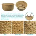thumbnail image 5 of Cesta de almacenamiento de paja natural tejida con soporte de 2 plantas, decoración casera hecha a mano para plantas (m, 12,6x11,02 pulgadas) Feliz Sencillez, 5 of 5