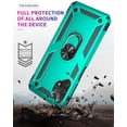 thumbnail image 5 of for Samsung Galaxy A32 5G Case,Galaxy A32 5G Case, with HD Screen Protector,[Military Grade] Ring Car Mount Kickstand Hybrid Hard PC Soft TPU Shockproof Protective Case for Samsung A32 5G (Teal), 5 of 13