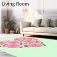 thumbnail image 2 of ODIKA 4'x6' Machine Washable Non-Slip Area Rug, Whimsical Floral Showcasing Layered Blooming Roses High Traffic Rug with Pad, Pink, 507258, 2 of 8