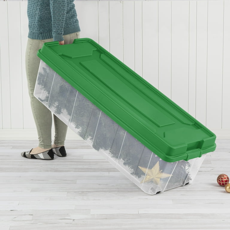 Sterilite 50.9 Gallon Tree Plastic Storage Box Green