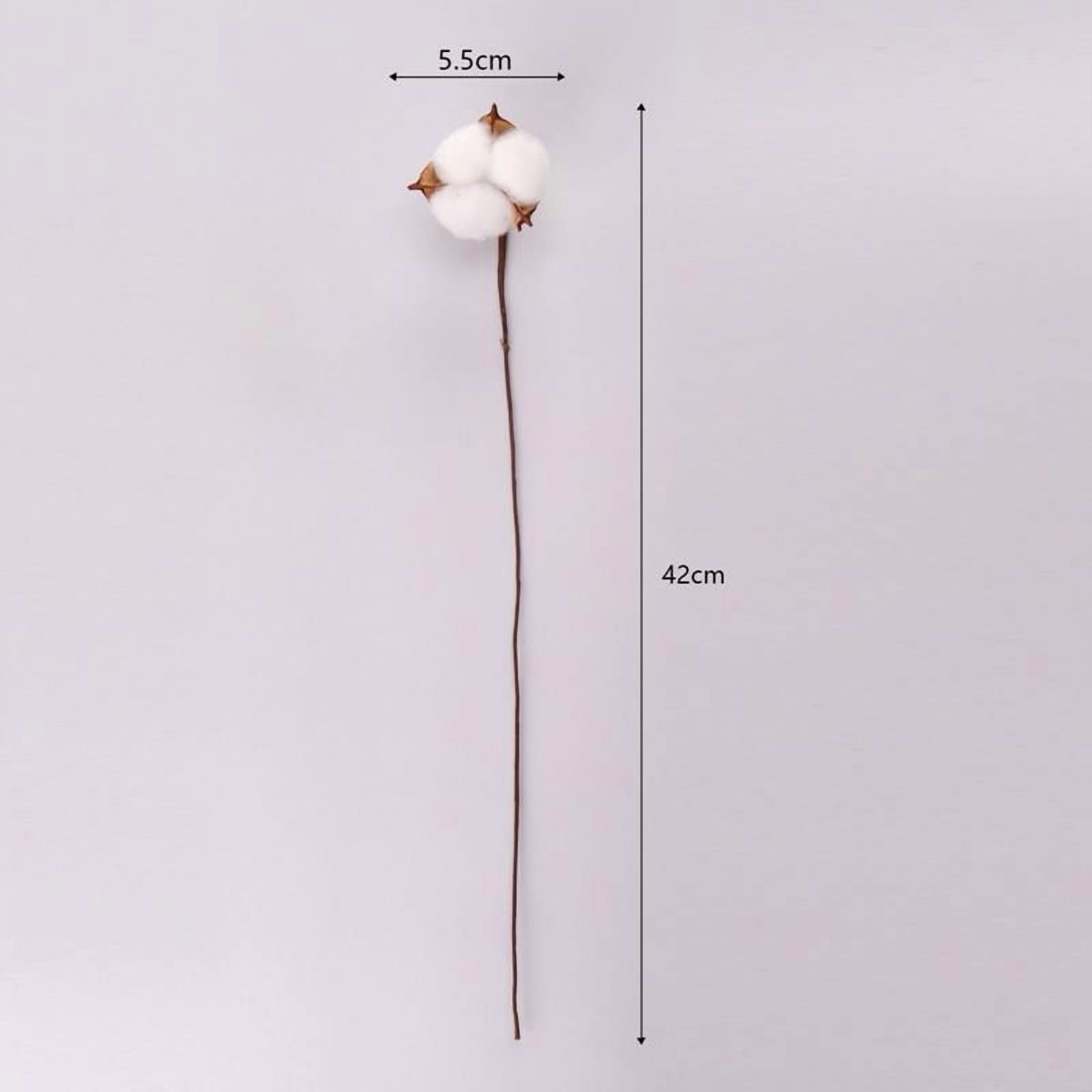 Artificial Dried Cotton Flowers White Flower Branch For Wedding Party Decoration Fake Flower Home Flower Decor Eucalyptus Leaves