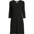 thumbnail image 5 of Time and Tru Women's Rib Knit Dress with 3/4-Length Sleeves, Sizes XS-XXXL, 5 of 5