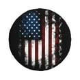 thumbnail image 2 of DouZhe Waterproof Spare Tire Cover, Vintage Grunge Patriotic American Flag Prints Adjustable Wheel Covers Fit for Jeep Trailer RV SUV Car, 17 inch, 2 of 7