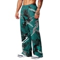 thumbnail image 5 of Hsovts Camo Sweatpants for Men Loose Baggy Straight Leg Elastic Waist Running Fashion Trousers Workout Pant with Pockets Green 2XL, 5 of 8