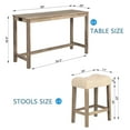 thumbnail image 4 of Aukfa 4 Piece Bar Table Set with Power Outlet, Breakfast Table with 3 Padded Stools, Dining Table and Chairs Set for Living Room, Dining Room, Brown, 4 of 8