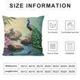 thumbnail image 5 of Autua Peacock Graphic Decorative Throw Pillow Cover for Home Couch Living Room Bed Sofa - Short Plush Zipper Closure Double-Sided Print 1PC 18x18in, 5 of 5
