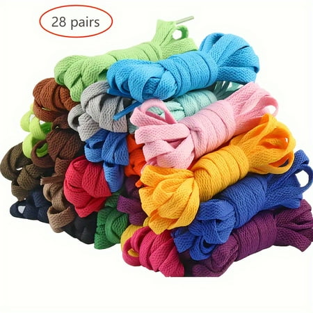 GYTY 28pairs Colorful Shoelaces For Sneakers  Sports Shoes  Skate Shoes  Boots  Durable Shoelace