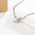 thumbnail image 4 of Collar de plata 925 BRI geométrico con diamantes de lujo cadena de clavícula simple, 4 of 4