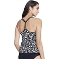 thumbnail image 2 of Kona Sol Women's Racerback Tankini Top - Black/White, Small, 2 of 2