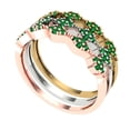 thumbnail image 2 of 0.3 ct Brilliant Round Cut Simulated Emerald 18K White/Rose/Yellow Gold Stackable Band SZ 7.25, 2 of 6