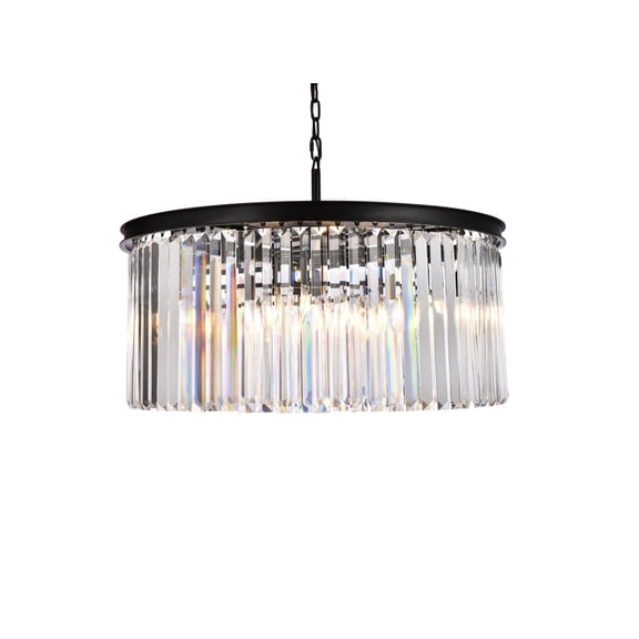 Sydney 8 light Matte Black Chandelier Clear Royal Cut Crystal