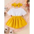 thumbnail image 4 of Spewahor Infant Baby Girls Summer Romper Dress 0 3 6 9 12 18 Months Flying Sleeve Cartoon Doll Flower Embroidery Romper with Headband, 4 of 9