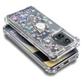 thumbnail image 4 of Nagebee For Motorola Moto Edge 2024 Phone Case with Ring Holder/Wrist Strap Lanyard, Glitter Liquid Floating Waterfall Cute Phone Cover (Gem), 4 of 6