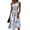 Navy, variant on Sleeveless Ruched Waist Midi Dress for Women - Elegant A-Line Round Neck Sundress with Vibrant Botanical Floral Print, Boho Summer Beach Party Flowy Gown Blue L