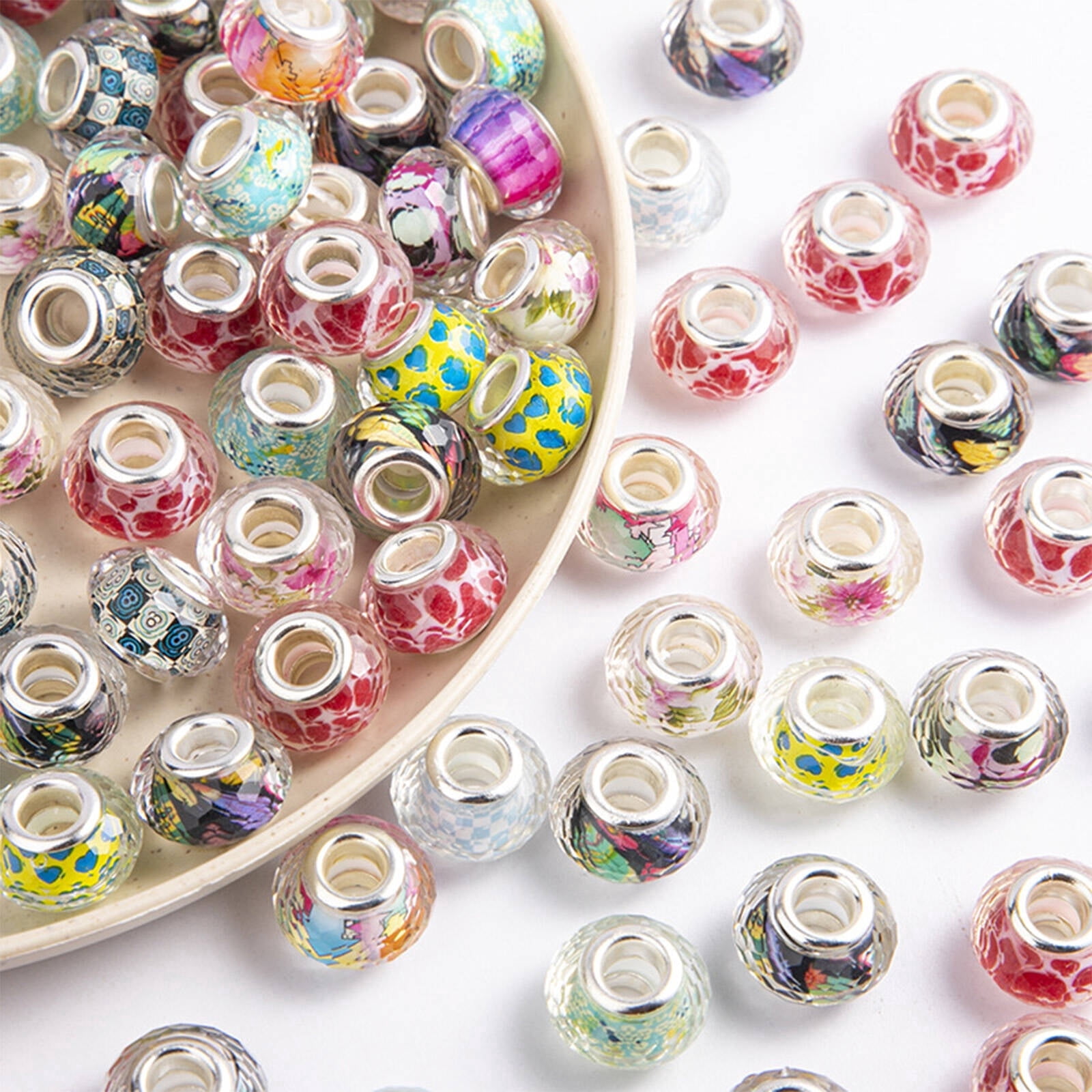 DESIGNICE 2026 New Bracelet Beads Large Hole Beads Beads for Bracelets Making Acrylic Gems Bracelet Making Kit Beads Style 3 for Jewelry Making Bracelet Crafting Diy Accessories Beadwork Projects
