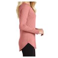 thumbnail image 3 of Yellow Rooster Women’s Perfect Tri Long Sleeve Tunic T-Shirts Blush Frost Black S, 3 of 6