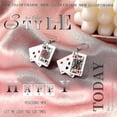 thumbnail image 3 of 1Pair Playing Card Dangle Earrings for Women Alloy Spades Heart Poker Fun Personality Game Hip Hop Diamond Set Lightweight for Woman Mens Party Jewelr, 3 of 4