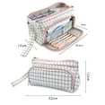 thumbnail image 2 of Big Capacity Pencil Case Large Storage Pencil Pouch Handheld Pen Bag Portable Makeup Bag - White lattice, 2 of 5