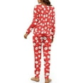 thumbnail image 3 of FOR U DESIGNS Christmas Santa Claus Drawstring Pajama Set Long Sleeve Sleepwear Soft Loungewear Pants with Pockets Set of 2 Size XL Ladies Nightwear Long Tops for Women, 3 of 6