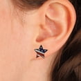 thumbnail image 4 of KDSJSXW Gold Studs Classical Earrings Flag Earrings Star Earrings Wood Studs Usa Flag American Flag Fourth of July Patriotic Red White Blue Earrings Studs Pearl Earring (C,One Size), 4 of 4