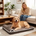 thumbnail image 6 of Exclusivo Mezcla Orthopedic Dog Bed with Head Pillow for Medium and Large Dogs, Removable and Machine-Washable Cover, 36"X24", Brown, 6 of 8