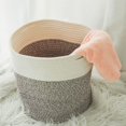 thumbnail image 5 of Zhaomeidaxi S/M/L Cotton Rope Basket Woven Baby Laundry Basket for Blankets Toys Storage Basket with Handle Comforter Cushions Storage Bins Thread Laundry Hamper, 5 of 9