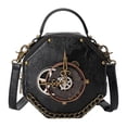thumbnail image 1 of Bolso cruzado gótico Punk Yinane con reloj de hombro cuero PU, 1 of 8