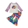 thumbnail image 1 of FAROOT Girls Clothes Set Pullover and Tie-dyed Printed Pattern Flared Pants, 1 of 8