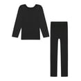 thumbnail image 5 of inlzdz Kids Girls Boys Thermal Underwear Long John Set Long Sleeve Tops with Pantyhose Legging Base Type B Black XL, 5 of 7
