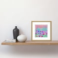 thumbnail image 2 of Abstract Floral Meadow Flowers Pink Turquoise Colourful Painting Square Wooden Framed Wall Art Print Picture 8X8 Inch, 2 of 4