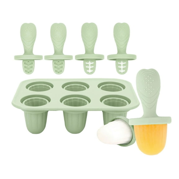 Silicone Teething Ice Cubes Molds For Babies With 6 Ice Popsicles Shape Safe Chewing Toy And Iced Treats Maker