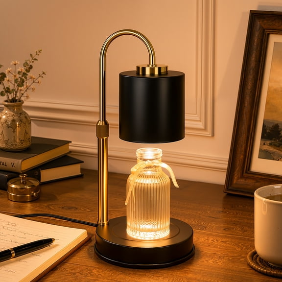 Topotdor Candle Wamer Lamp with Timer,Height Adjustable Dimmable Candle Warmer for Jar Candles Wax Melts Warmer,House Warming Gifts for Women Mom Home Room Decor Birthday Gifts,Black