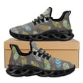thumbnail image 1 of Zapatillas de deporte informales de malla tejida con estampado tribal para mujer, zapatos ligeros con plataforma y cordones, calzado plano con plumas tribales, 1 of 6