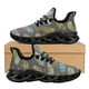 thumbnail image 1 of Zapatillas de deporte informales de malla tejida con estampado tribal para mujer, zapatos ligeros con plataforma y cordones, calzado plano con plumas tribales, 1 of 6