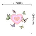 thumbnail image 4 of Danish Pastel Wall Decal Shinning Concentric Hearts with Doodle Style Butterflies Bedroom Wall Decal for Girls Cute Themed Room Décor - Size: 10 In x 9 In, 4 of 5