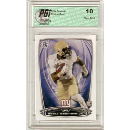 2005 Bowman Chrome Football Card - Odell Beckham Jr. 2014 Bowman White Football #8 Giants Rookie Card PGI 10