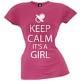 thumbnail image 1 of Keep Calm Its A Girl Pink Juniors T-Shirt, 1 of 1